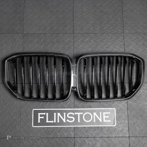 กระจังหน้า ขอบ Carbon fiber BMW X5 G05 เส้นเดี่ยว สีดำเงา