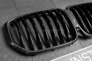 กระจังหน้า ขอบ Carbon fiber BMW X5 G05 เส้นเดี่ยว สีดำเงา