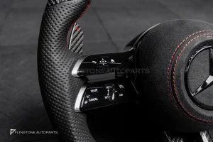 พวงมาลัย พร้อม Airbag Carbon finer หนังดำ ด้ายแดง สำหรับ C257 CLS-Class