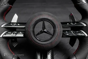 พวงมาลัย พร้อม Airbag Carbon finer หนังดำ ด้ายแดง สำหรับ C257 CLS-Class