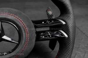 พวงมาลัย พร้อม Airbag Carbon finer หนังดำ ด้ายแดง สำหรับ C257 CLS-Class