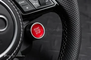 พวงมาลัย สำหรับ Audi A4 หนังดำ ด้ายขาว