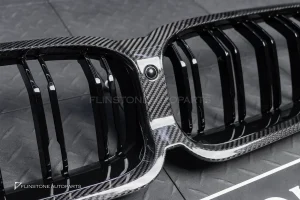กระจังหน้า Carbon fiber สำหรับ BMW G15 Series 8 เส้นคู่ ก้านสีดำเงา มีกล้องหน้า