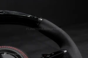พวงมาลัยพร้อมAirbag พร้อม Display Shift LED สำหรับ C257 CLS-Class หนังดำ ด้ายแดง