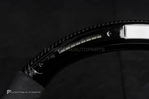 พวงมาลัยพร้อมAirbag พร้อม Display Shift LED สำหรับ C257 CLS-Class หนังดำ ด้ายแดง