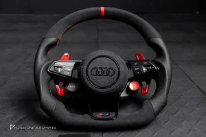 พวงมาลัยพร้อม Airbag สำหรับ Audi Q8 หนังดำ ด้ายแดง
