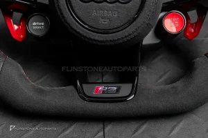 พวงมาลัยพร้อม Airbag สำหรับ Audi Q8 หนังดำ ด้ายแดง