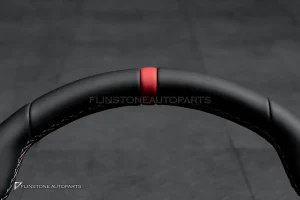 พวงมาลัย สำหรับ BMW G23 series 4 หนังดำ ด้ายฟ้าน้ำเงินแดง กรอบ Carbon fiber