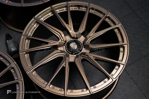 ล้อ Custom Forged สำหรับ Porsche Cayenne Coupe 9Y0.2 Center CapLock สี Satin Bronze Gold ขอบ 22 5-130