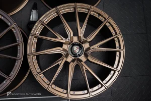 ล้อ Custom Forged สำหรับ Porsche Cayenne Coupe 9Y0.2 Center CapLock สี Satin Bronze Gold ขอบ 22 5-130