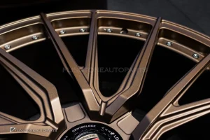 ล้อ Custom Forged สำหรับ Porsche Cayenne Coupe 9Y0.2 Center CapLock สี Satin Bronze Gold ขอบ 22 5-130