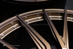 ล้อ Custom Forged สำหรับ Porsche Cayenne Coupe 9Y0.2 Center CapLock สี Satin Bronze Gold ขอบ 22 5-130