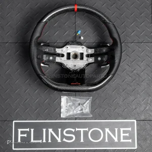 พวงมาลัย Carbon fiber หนังดำ ด้ายแดง ไม่มีกรอบ และ Airbag สำหรับ W206 C-Class