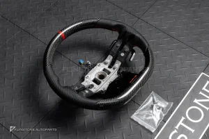 พวงมาลัย Carbon fiber หนังดำ ด้ายแดง ไม่มีกรอบ และ Airbag สำหรับ W206 C-Class