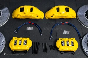 ชุดเบรค สำหรับ Porsche Cayenne 958 สีเหลืง โลโก้ดำ