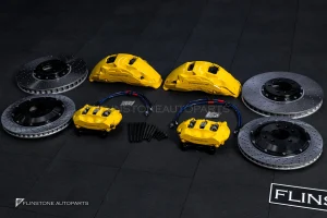 ชุดเบรค สำหรับ Porsche Cayenne 958 สีเหลืง โลโก้ดำ