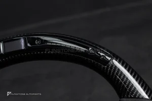 พวงมาลัย Carbon fiber พร้อม Airbag มี Display Shift สำหรับ C257 CLS-Class หนังดำ ด้ายแดง