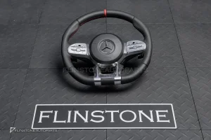 พวงมาลัยพร้อมAirbag สำหรับ W117 CLA-Class แท้ หนังดำ ด้ายแดง