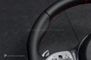 พวงมาลัยพร้อมAirbag สำหรับ W117 CLA-Class แท้ หนังดำ ด้ายแดง