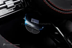 พวงมาลัยพร้อมAirbag Carbon fiber สำหรับ W205 C-class C43 AMG หนังดำ ด้ายแดง