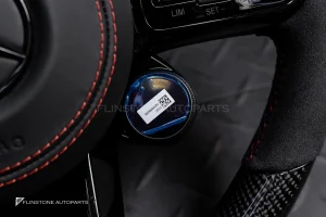 พวงมาลัยพร้อมAirbag Carbon fiber สำหรับ W205 C-class C43 AMG หนังดำ ด้ายแดง
