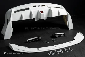 ตำหนิ ชุดกันชนหลัง + ดิฟฟิวเซอร์หลัง ทรง CMST Wide body สำหรับ mustang facelift งานดิบ