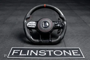 พวงมาลัยCarbon fiber สำหรับ C217 S-Class Coupe ลาย Brabus หนังดำ ด้ายแดง