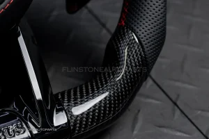 พวงมาลัยCarbon fiber สำหรับ C217 S-Class Coupe ลาย Brabus หนังดำ ด้ายแดง