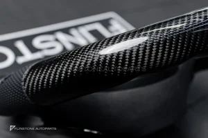 พวงมาลัยCarbon fiber สำหรับ C217 S-Class Coupe ลาย Brabus หนังดำ ด้ายแดง