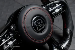 พวงมาลัยCarbon fiber สำหรับ C217 S-Class Coupe ลาย Brabus หนังดำ ด้ายแดง