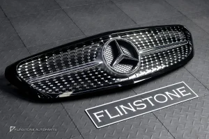 กระจังหน้า W205 C-Class ทรง Diamond ขอบสีดำเงา สำหรับรถ Executive