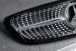 กระจังหน้า W205 C-Class ทรง Diamond ขอบสีดำเงา สำหรับรถ Executive