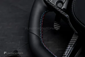 พวงมาลัยพร้อมAirbag หนังดำ ด้ายฟ้าน้ำเงินแดง สำหรับ G26 Series 4