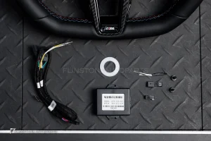 พวงมาลัยพร้อมAirbag หนังดำ ด้ายฟ้าน้ำเงินแดง สำหรับ G26 Series 4