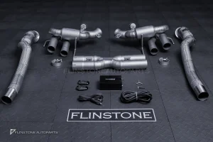 ชุดท่อ USUS TITANIUM EXHAUST สำหรับ Ferrari 812 (สีเงิน) Muffler Exhaust + X-Pipe + Sport Cat
