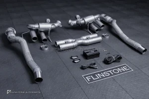 ชุดท่อ USUS TITANIUM EXHAUST สำหรับ Ferrari 812 (สีเงิน) Muffler Exhaust + X-Pipe + Sport Cat