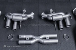 ชุดท่อ USUS TITANIUM EXHAUST สำหรับ Ferrari 812 (สีเงิน) Muffler Exhaust + X-Pipe + Sport Cat