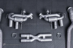 ชุดท่อ USUS TITANIUM EXHAUST สำหรับ Ferrari 812 (สีเงิน) Muffler Exhaust + X-Pipe + Sport Cat