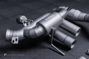ชุดท่อ USUS TITANIUM EXHAUST สำหรับ Ferrari 812 (สีเงิน) Muffler Exhaust + X-Pipe + Sport Cat