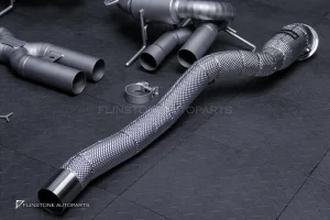 ชุดท่อ USUS TITANIUM EXHAUST สำหรับ Ferrari 812 (สีเงิน) Muffler Exhaust + X-Pipe + Sport Cat