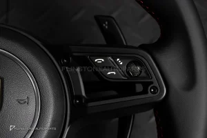 พวงมาลัยพร้อม Airbag สำหรับ Porsche 970.2 Panamera หนังดำ ด้ายแดง