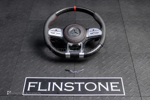 พวงมาลัยพร้อมAirbag Carbon fiber หนังดำ ด้ายแดง สำหรับ W907 Sprinter