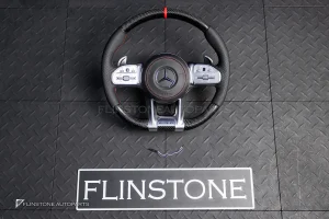 พวงมาลัยพร้อมAirbag Carbon fiber หนังดำ ด้ายแดง สำหรับ W907 Sprinter