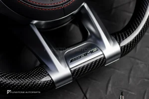 พวงมาลัยพร้อมAirbag Carbon fiber หนังดำ ด้ายแดง สำหรับ W907 Sprinter