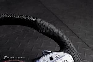 พวงมาลัยพร้อมAirbag Carbon fiber หนังดำ ด้ายแดง สำหรับ W907 Sprinter