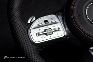 พวงมาลัยพร้อมAirbag Carbon fiber หนังดำ ด้ายแดง สำหรับ W907 Sprinter