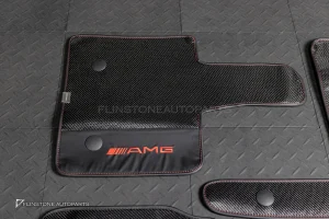 ผ้ารองพื้น ลาย Carbon fiber สำหรับ W464 G-Class ปั๊มโลโก้ AMG สีแดง