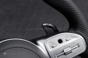 พวงมาลัยพร้อมAirbag Carbon fiber สำหรับ W907 Sprinter หนังดำ ด้ายดำ กรอบเงิน