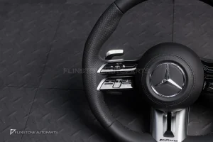 พวงมาลัยพร้อมAirbag สำหรับ W223 S-Class หนังดำ ด้ายดำ