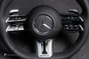พวงมาลัยพร้อมAirbag สำหรับ W223 S-Class หนังดำ ด้ายดำ